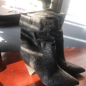 Black glitter ankle boots worn only a few times.